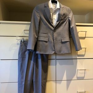 Boys Isaac Mizrahi gray suit with white shirt